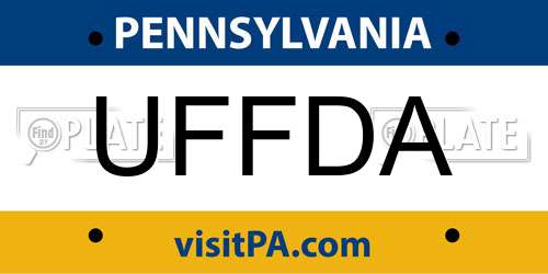 UFFDA Pennsylvania License Plate