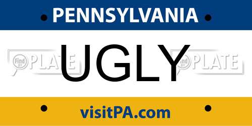UGLY Pennsylvania License Plate