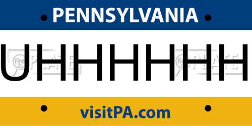 UHHHHHH Pennsylvania License Plate