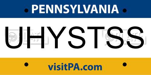 UHYSTSS Pennsylvania License Plate