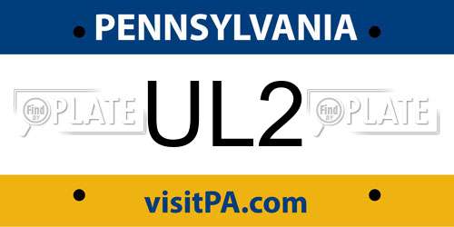 UL2 Pennsylvania License Plate