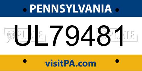 UL79481 Pennsylvania License Plate