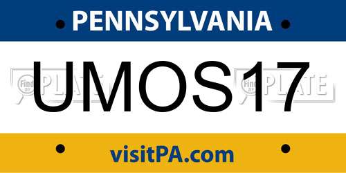 UMOS17 Pennsylvania License Plate