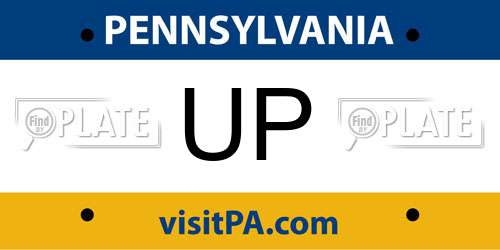 UP Pennsylvania License Plate
