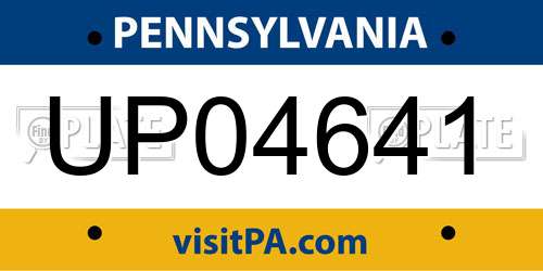 UP04641 Pennsylvania License Plate