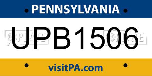 UPB1506 Pennsylvania License Plate