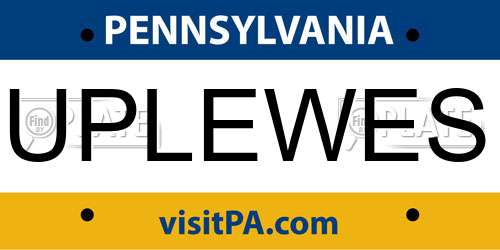 UPLEWES Pennsylvania License Plate