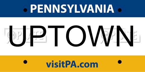 UPTOWN Pennsylvania License Plate