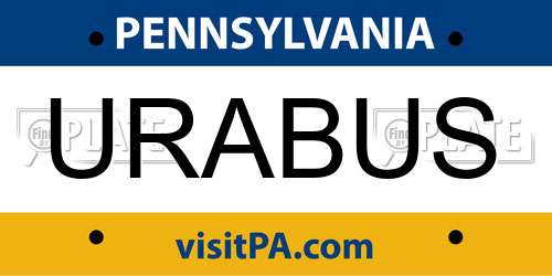 URABUS Pennsylvania License Plate