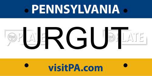 URGUT Pennsylvania License Plate