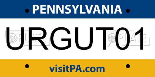 URGUT01 Pennsylvania License Plate