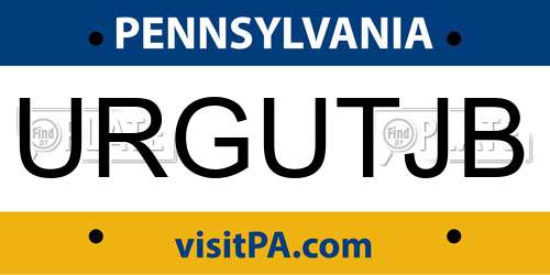 URGUTJB Pennsylvania License Plate