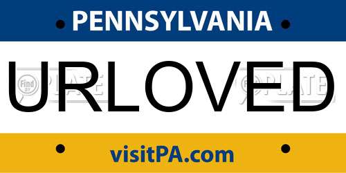 URLOVED Pennsylvania License Plate