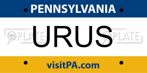URUS Pennsylvania License Plate