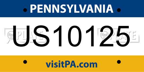 US10125 Pennsylvania License Plate