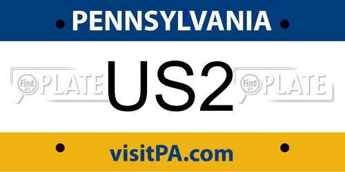 US2 Pennsylvania License Plate