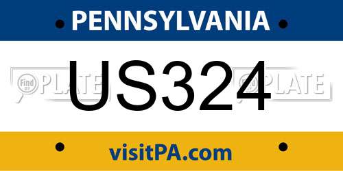 US324 Pennsylvania License Plate