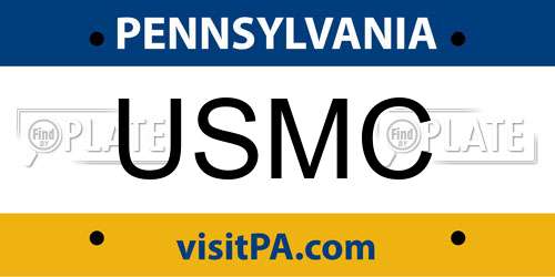 USMC Pennsylvania License Plate