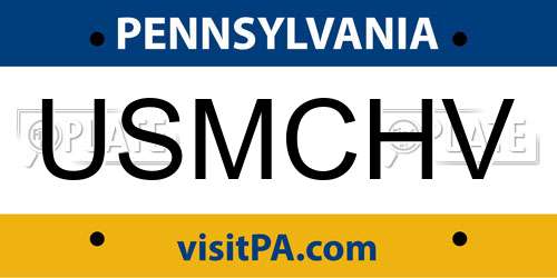 USMCHV Pennsylvania License Plate