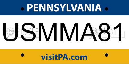 USMMA81 Pennsylvania License Plate