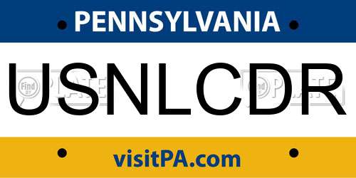 USNLCDR Pennsylvania License Plate