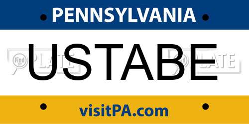 USTABE Pennsylvania License Plate