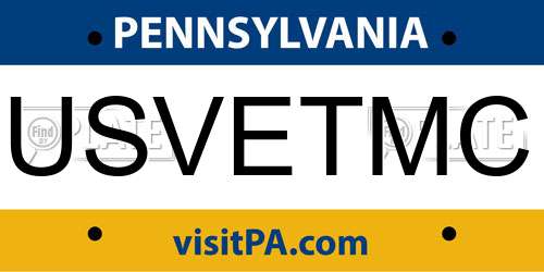 USVETMC Pennsylvania License Plate
