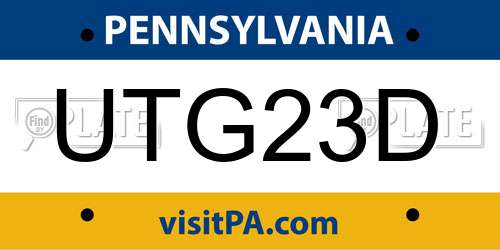 UTG23D Pennsylvania License Plate