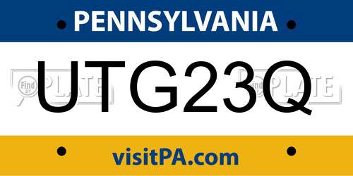 UTG23Q Pennsylvania License Plate