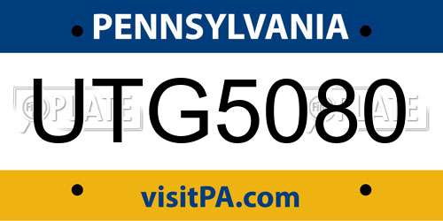 UTG5080 Pennsylvania License Plate