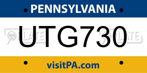 UTG730 Pennsylvania License Plate