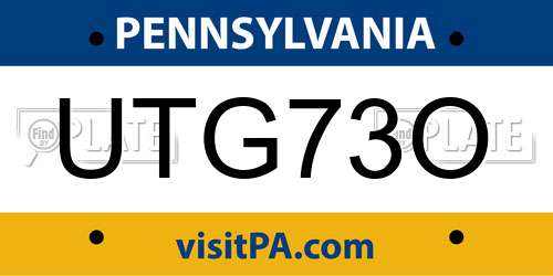 UTG73O Pennsylvania License Plate