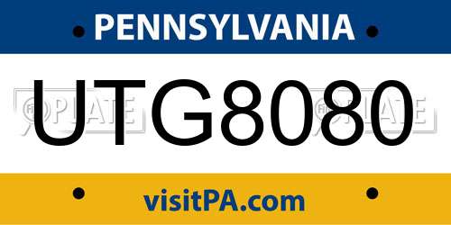 UTG8080 Pennsylvania License Plate