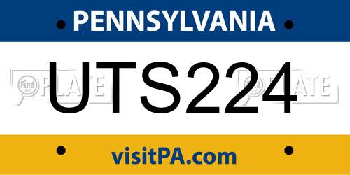 UTS224 Pennsylvania License Plate