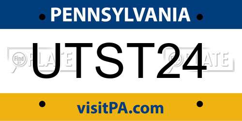 UTST24 Pennsylvania License Plate