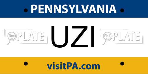 UZI Pennsylvania License Plate