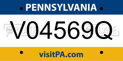 V04569Q Pennsylvania License Plate