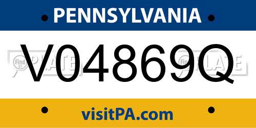 V04869Q Pennsylvania License Plate