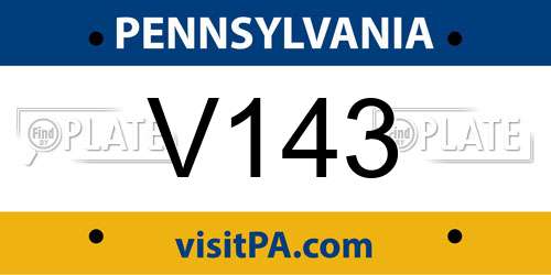 V143 Pennsylvania License Plate