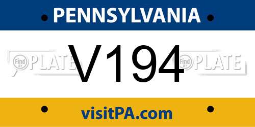 V194 Pennsylvania License Plate