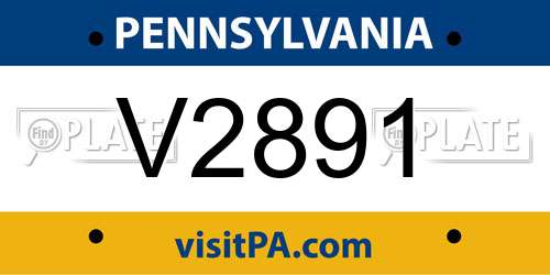 V2891 Pennsylvania License Plate
