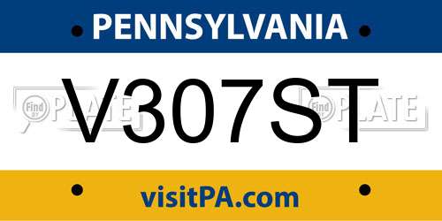 V307ST Pennsylvania License Plate