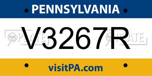 V3267R Pennsylvania License Plate