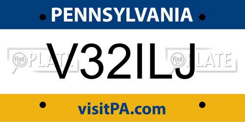 V32ILJ Pennsylvania License Plate
