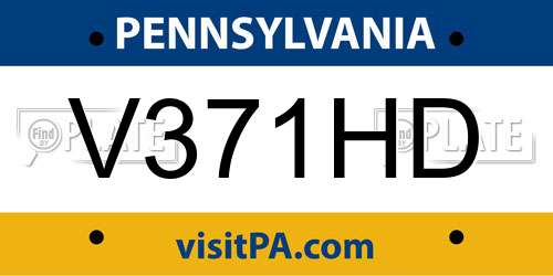 V371HD Pennsylvania License Plate