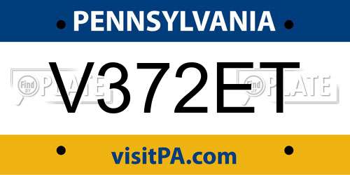V372ET Pennsylvania License Plate