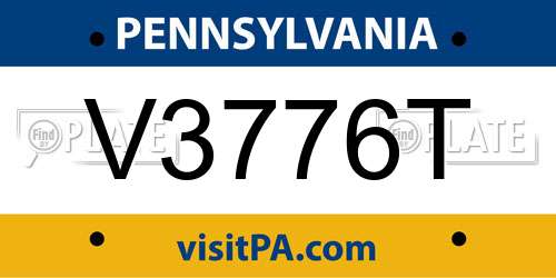 V3776T Pennsylvania License Plate
