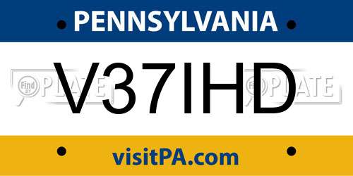 V37IHD Pennsylvania License Plate