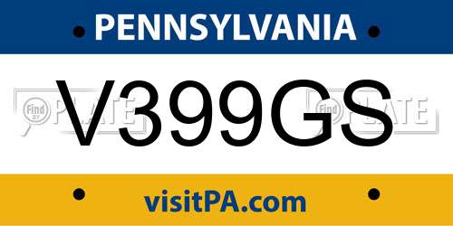 V399GS Pennsylvania License Plate