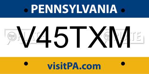 V45TXM Pennsylvania License Plate